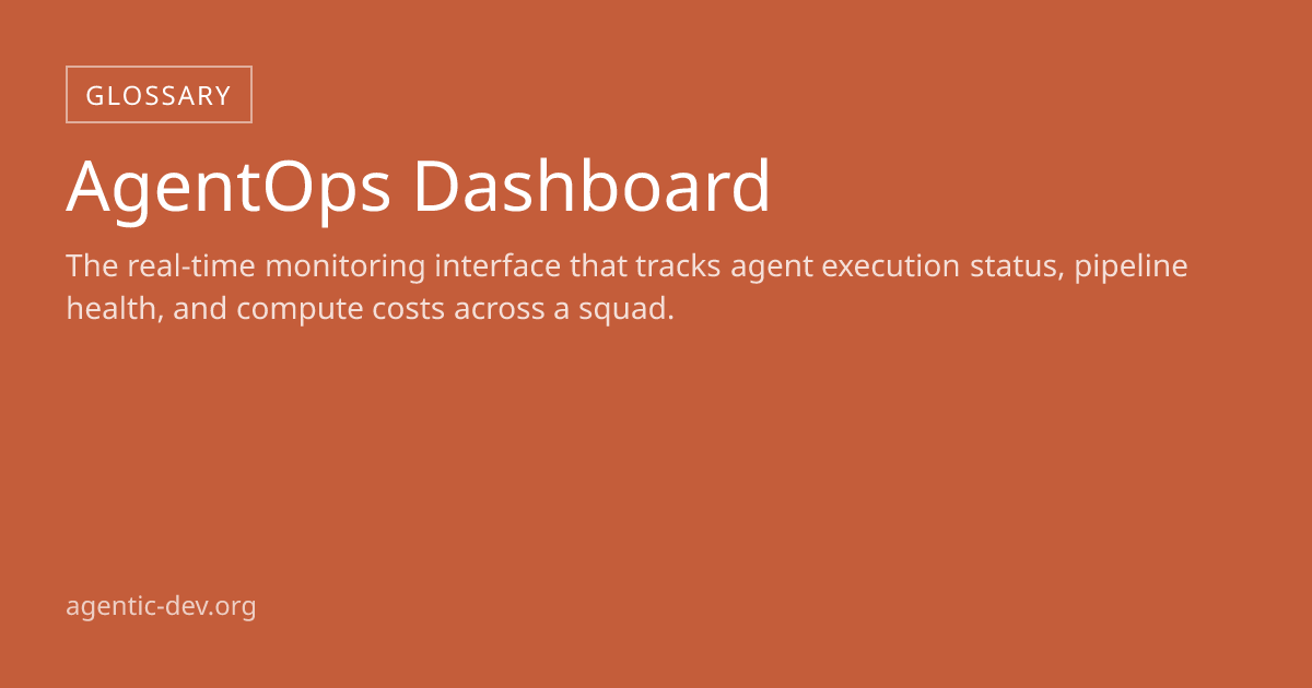 AgentOps Dashboard | Agentic Development